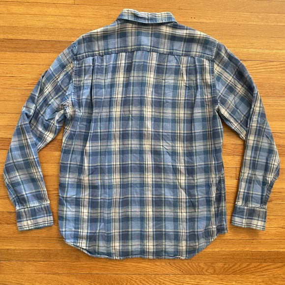 Uniqlo Shirt Mens Large Blue Plaid Button Down Long Sleeve Cotton Casual Pockets - Picture 9 of 10